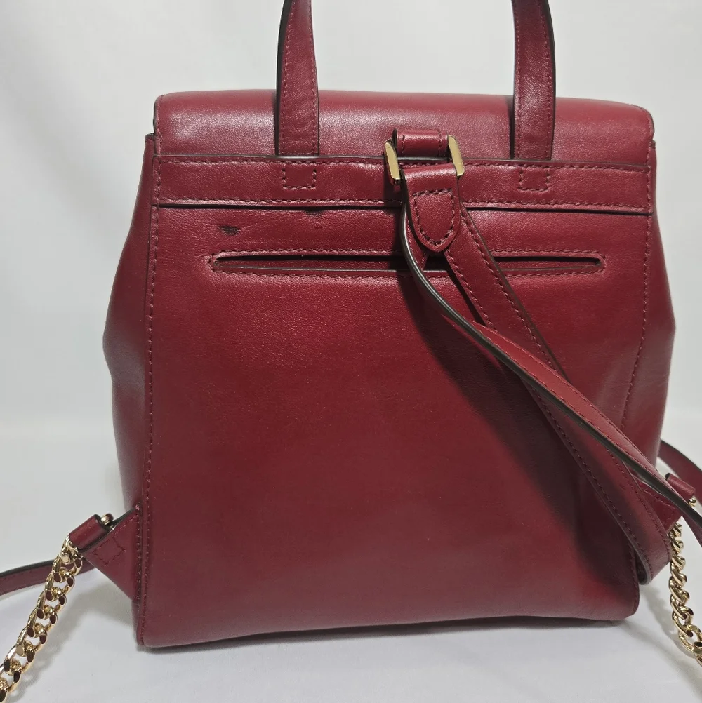 Michael Michael Kors Whitney Maroon MD Backpack Leather Purse
